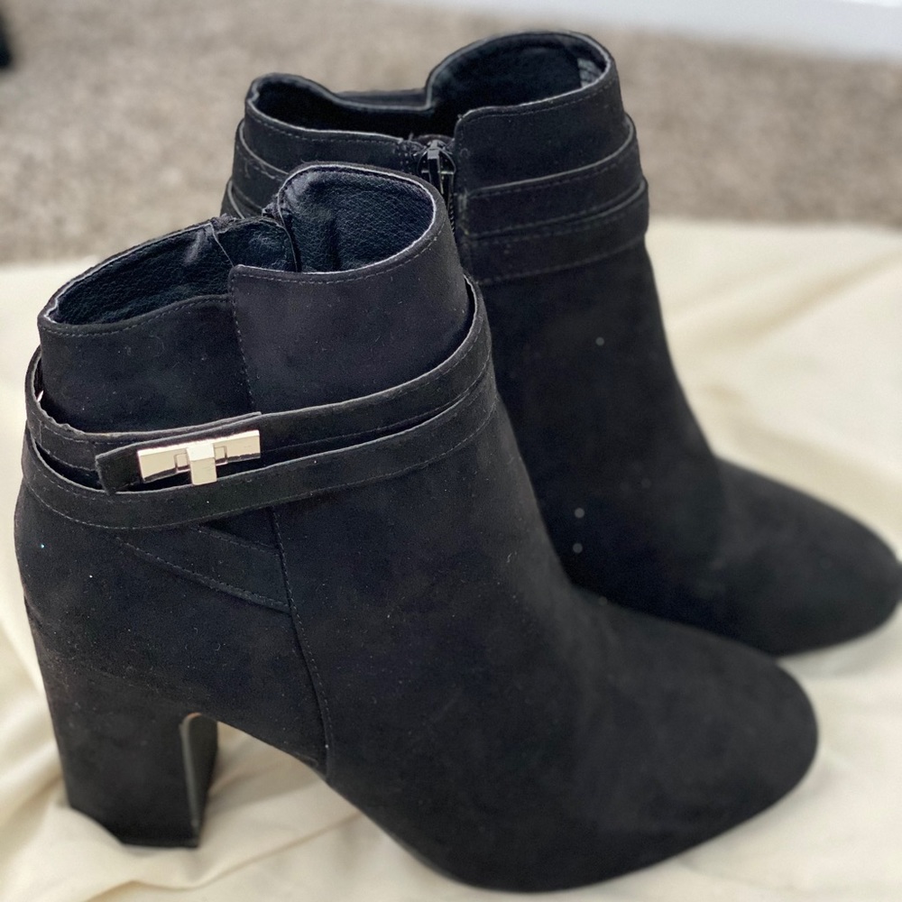 JustFab Faux Leather Ankle Boots